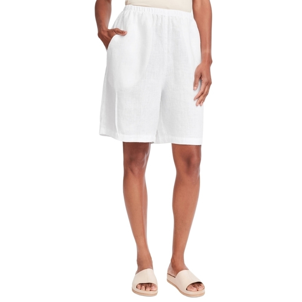 Flax White Linen Sun Shorts Size 4-6